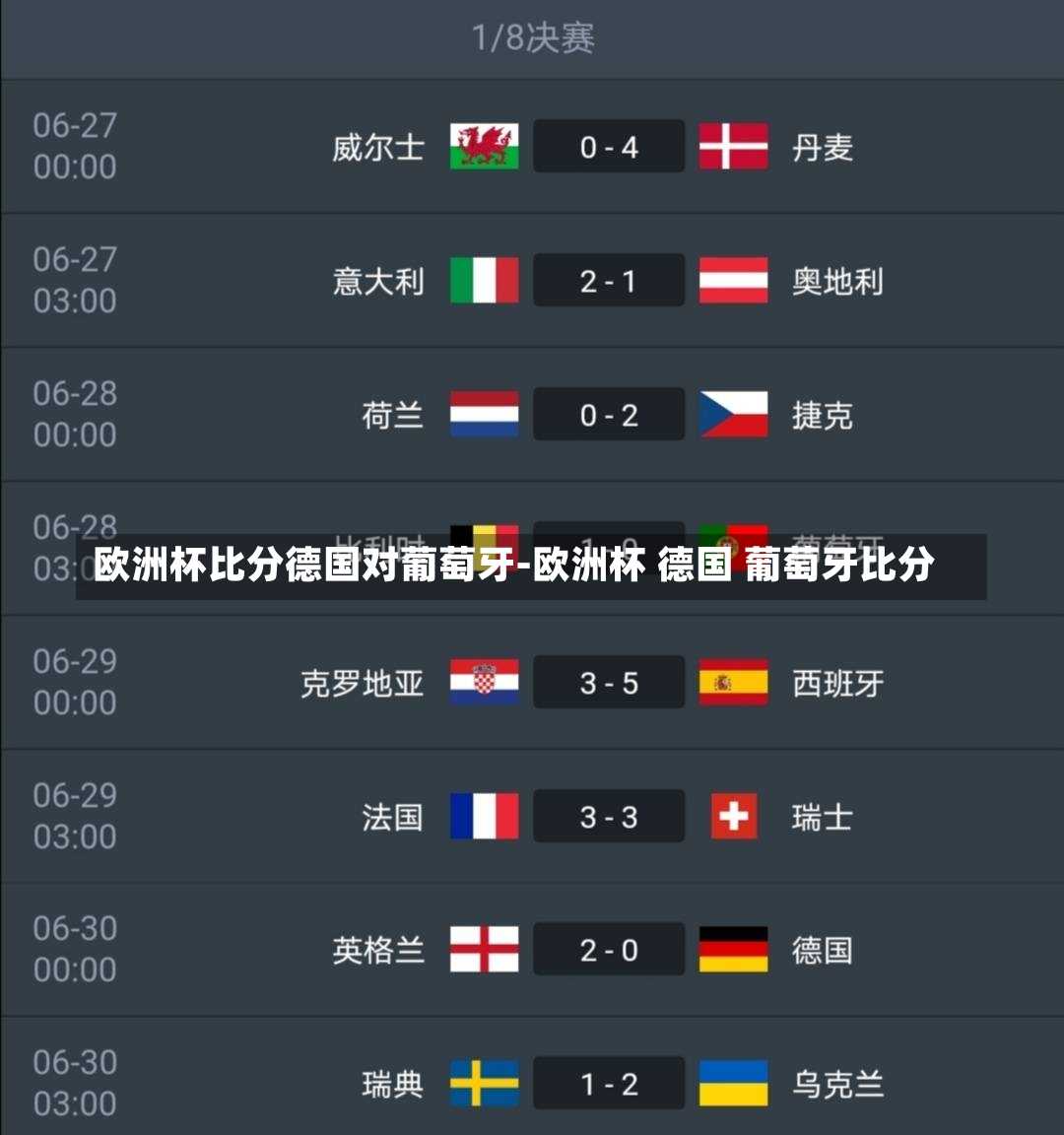 欧洲杯比分德国对葡萄牙-欧洲杯 德国 葡萄牙比分