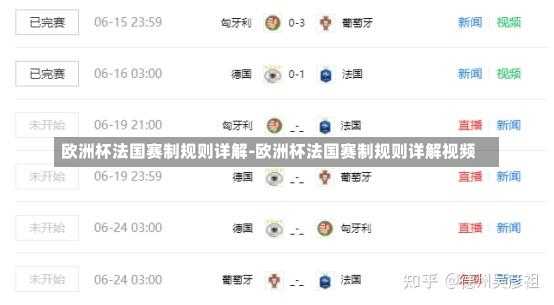 欧洲杯法国赛制规则详解-欧洲杯法国赛制规则详解视频