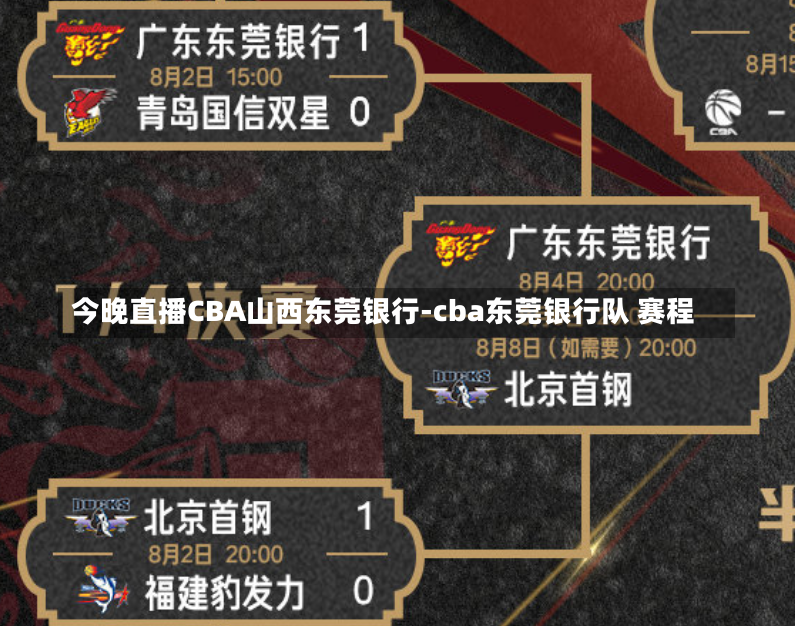 今晚直播CBA山西东莞银行-cba东莞银行队 赛程