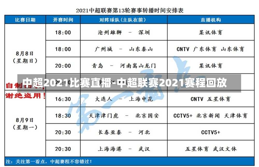 中超2021比赛直播-中超联赛2021赛程回放